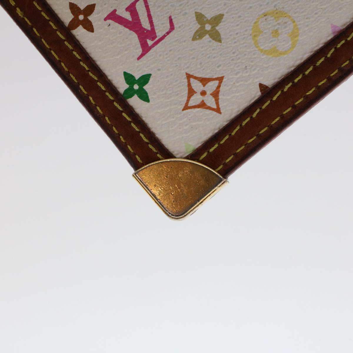 LOUIS VUITTON Monogram Multicolor Pochette Cles Purse White M92655 LV 46787