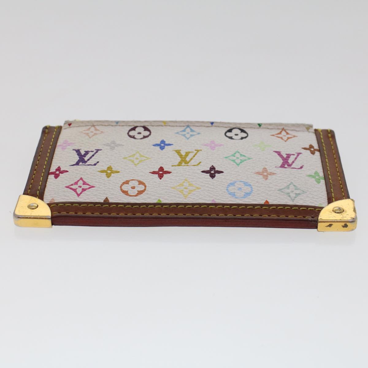 LOUIS VUITTON Monogram Multicolor Pochette Cles Purse White M92655 LV 46787