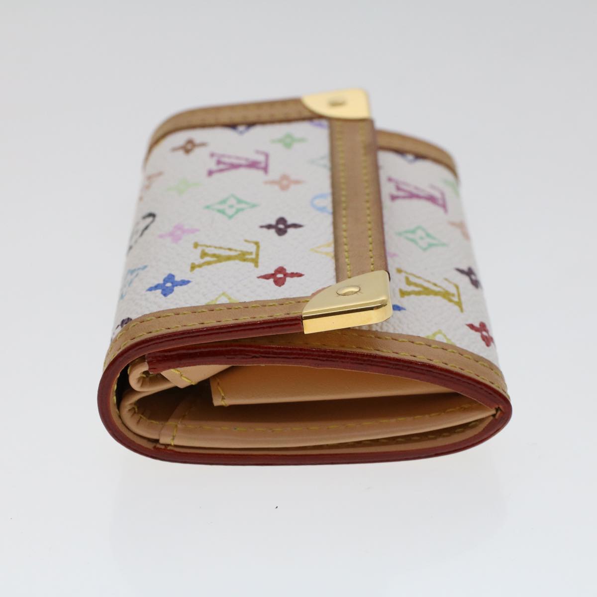 LOUIS VUITTON Monogram Multicolor Porte Monnaie Plat White M92657 LV 46811
