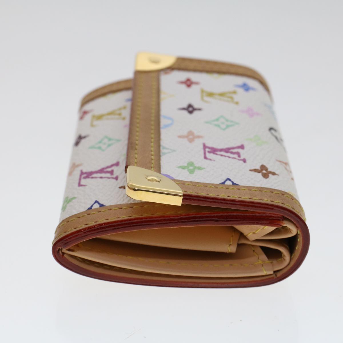 LOUIS VUITTON Monogram Multicolor Porte Monnaie Plat White M92657 LV 46811