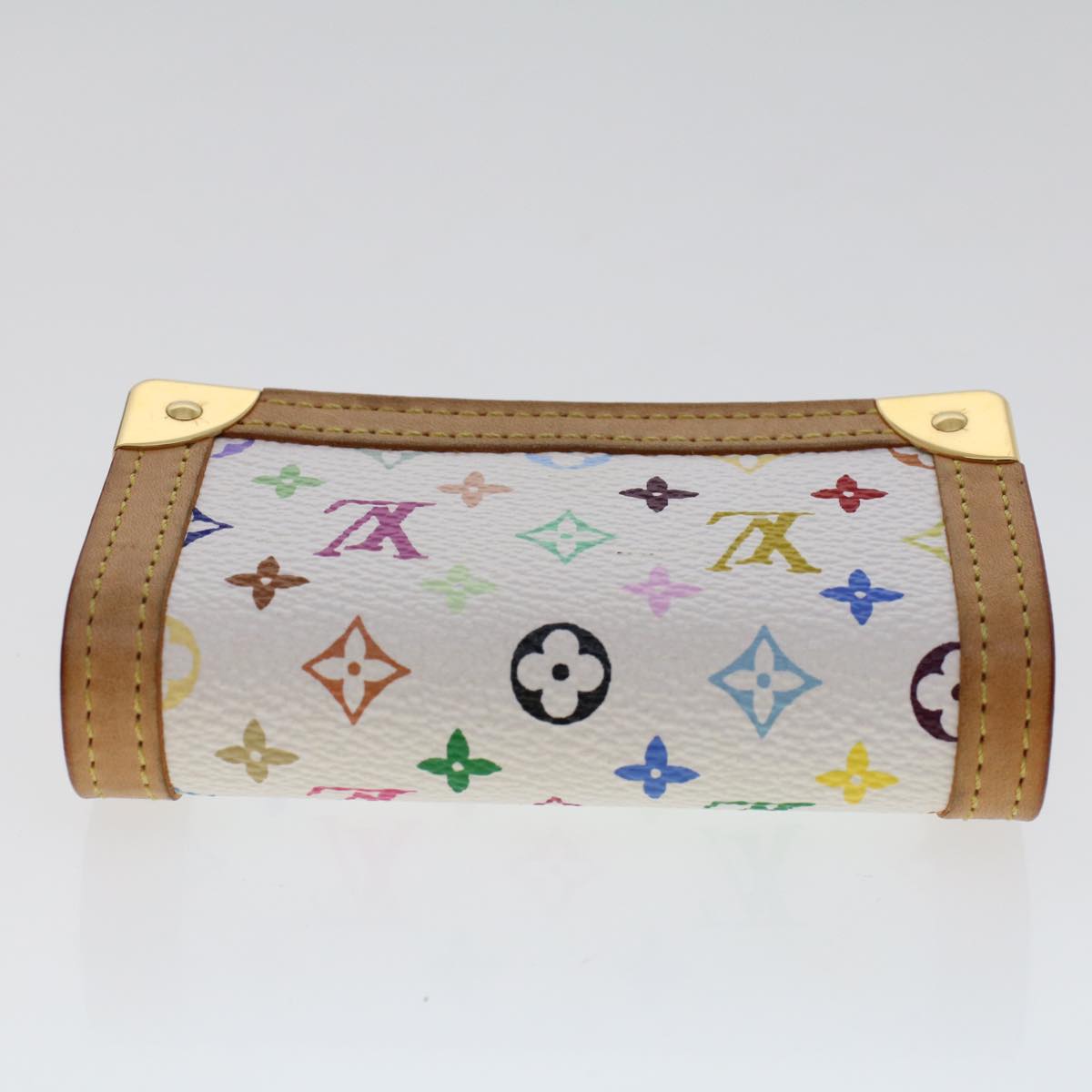LOUIS VUITTON Monogram Multicolor Porte Monnaie Plat White M92657 LV 46811