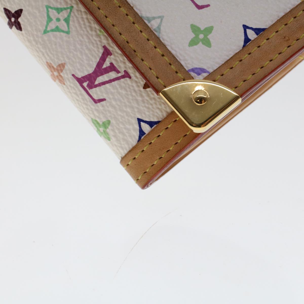 LOUIS VUITTON Monogram Multicolor Porte Monnaie Plat White M92657 LV 46811