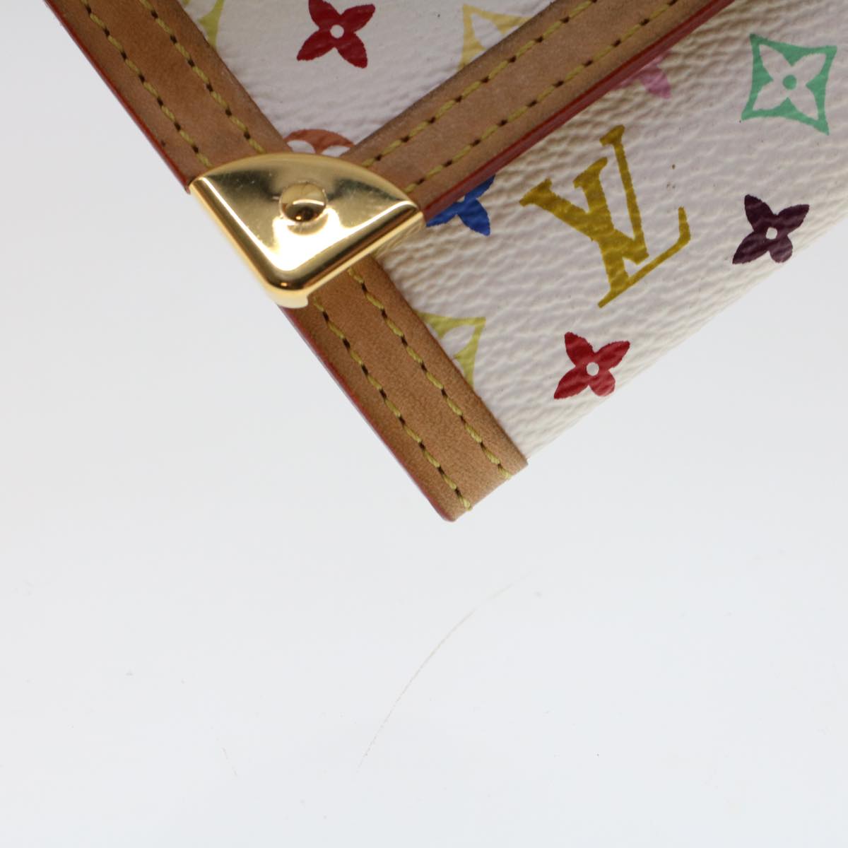 LOUIS VUITTON Monogram Multicolor Porte Monnaie Plat White M92657 LV 46811