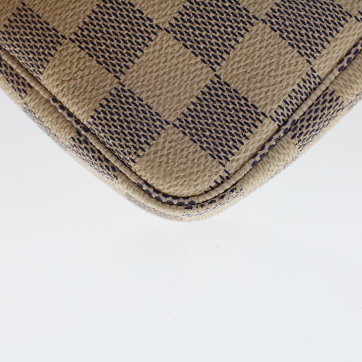 LOUIS VUITTON Damier Azur Mini Pochette Accessoires Pouch N58010 LV 46840