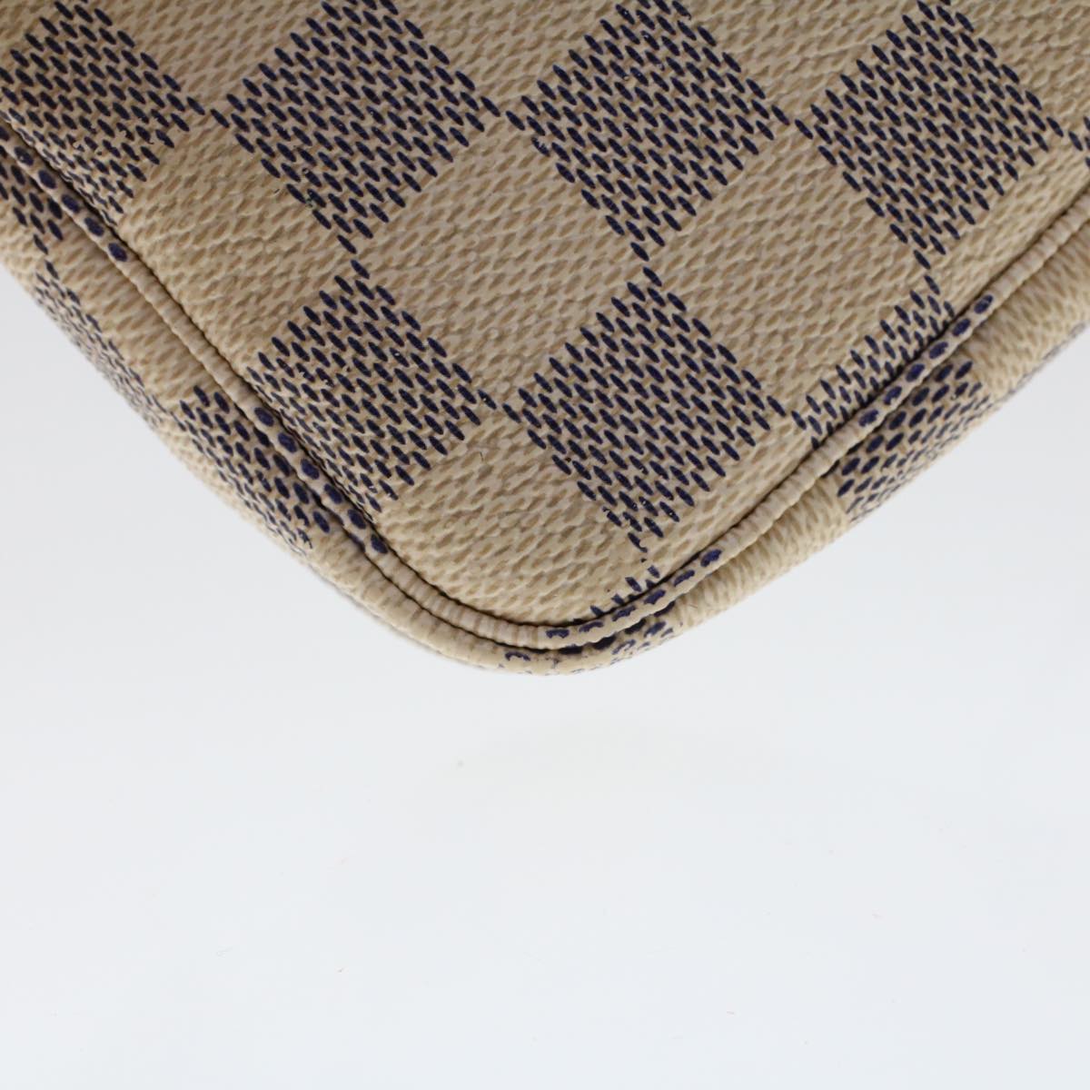 LOUIS VUITTON Damier Azur Mini Pochette Accessoires Pouch N58010 LV 46840