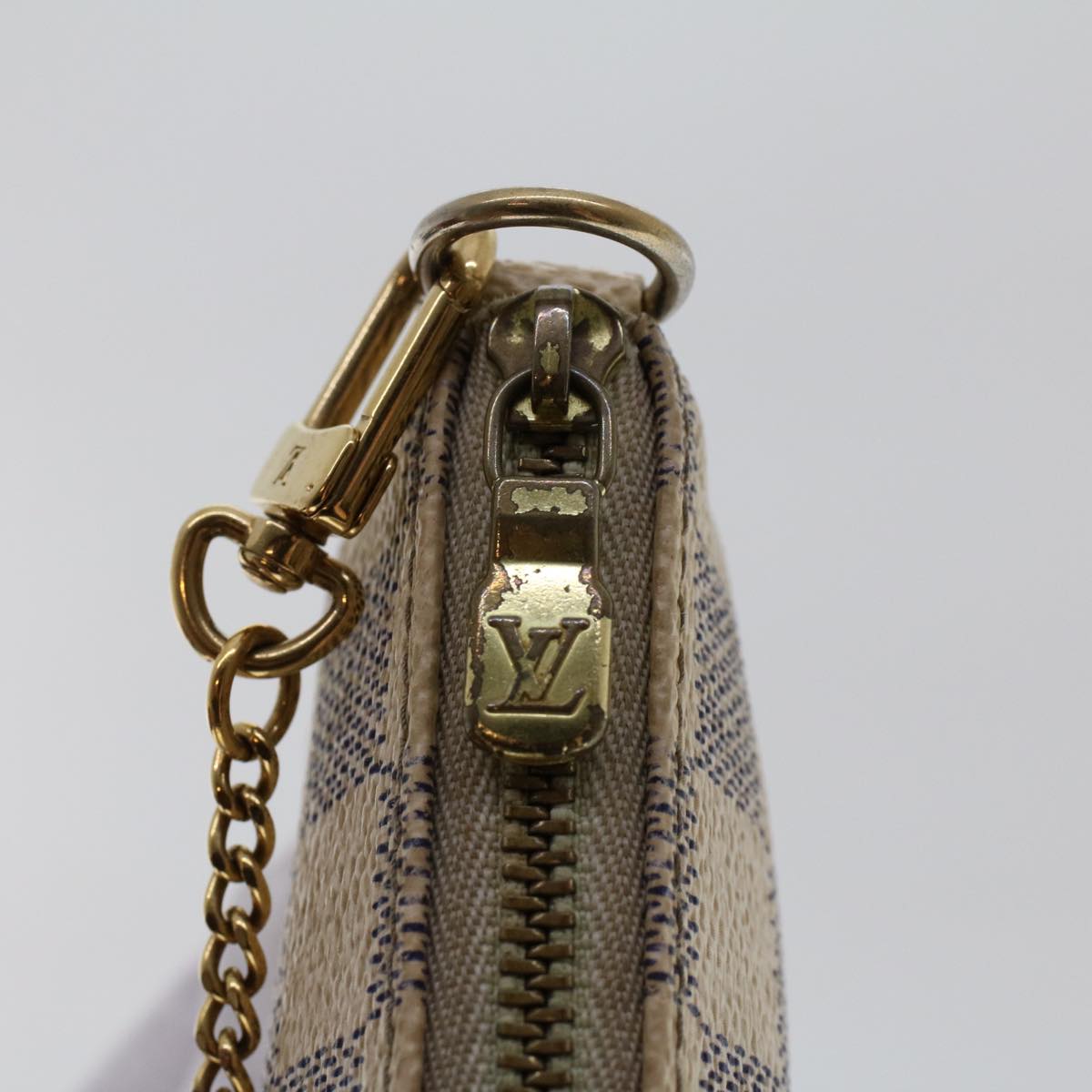 LOUIS VUITTON Damier Azur Mini Pochette Accessoires Pouch N58010 LV 46840