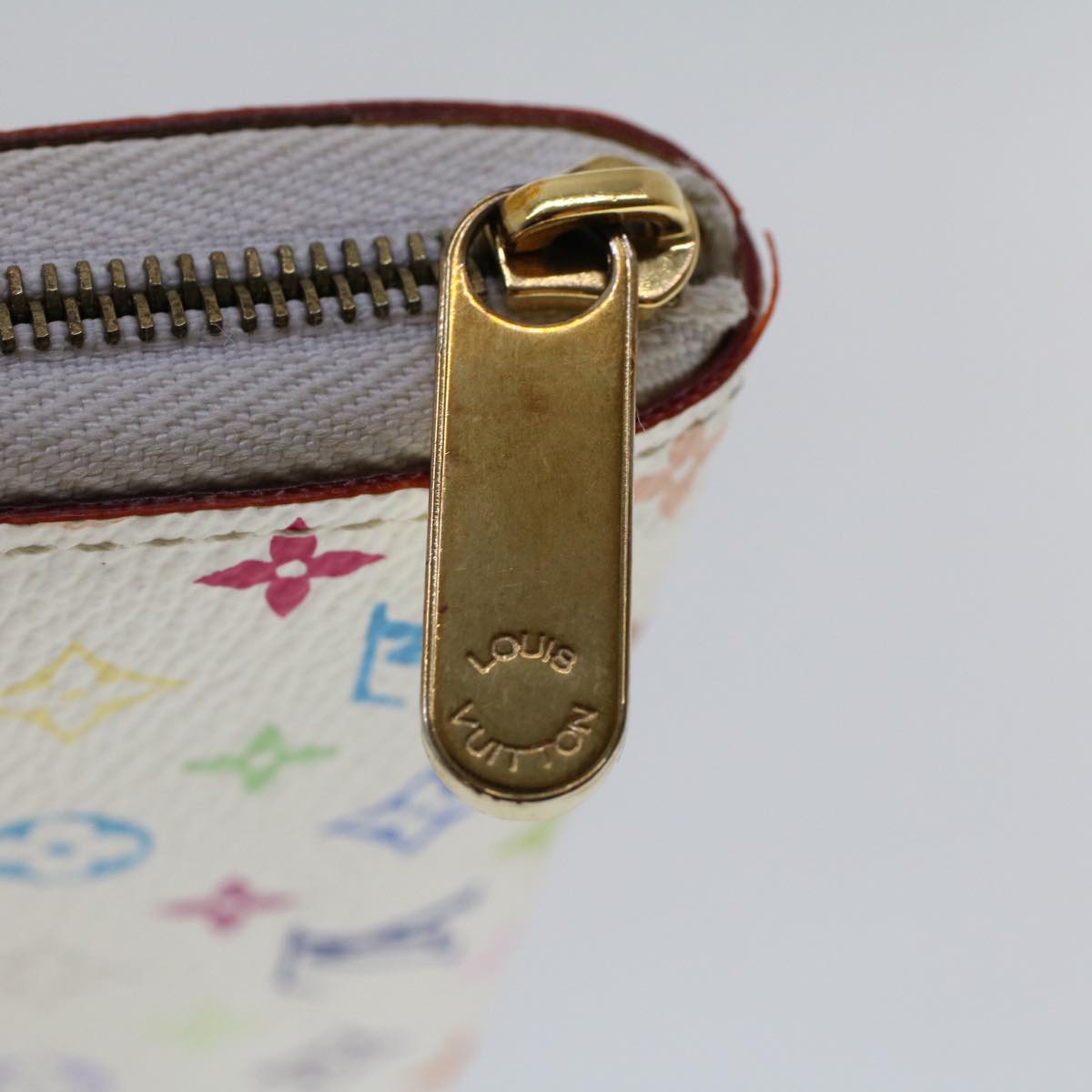 LOUIS VUITTON Monogram Multicolor Zippy Coin Purse Wallet White M66548 LV 46936