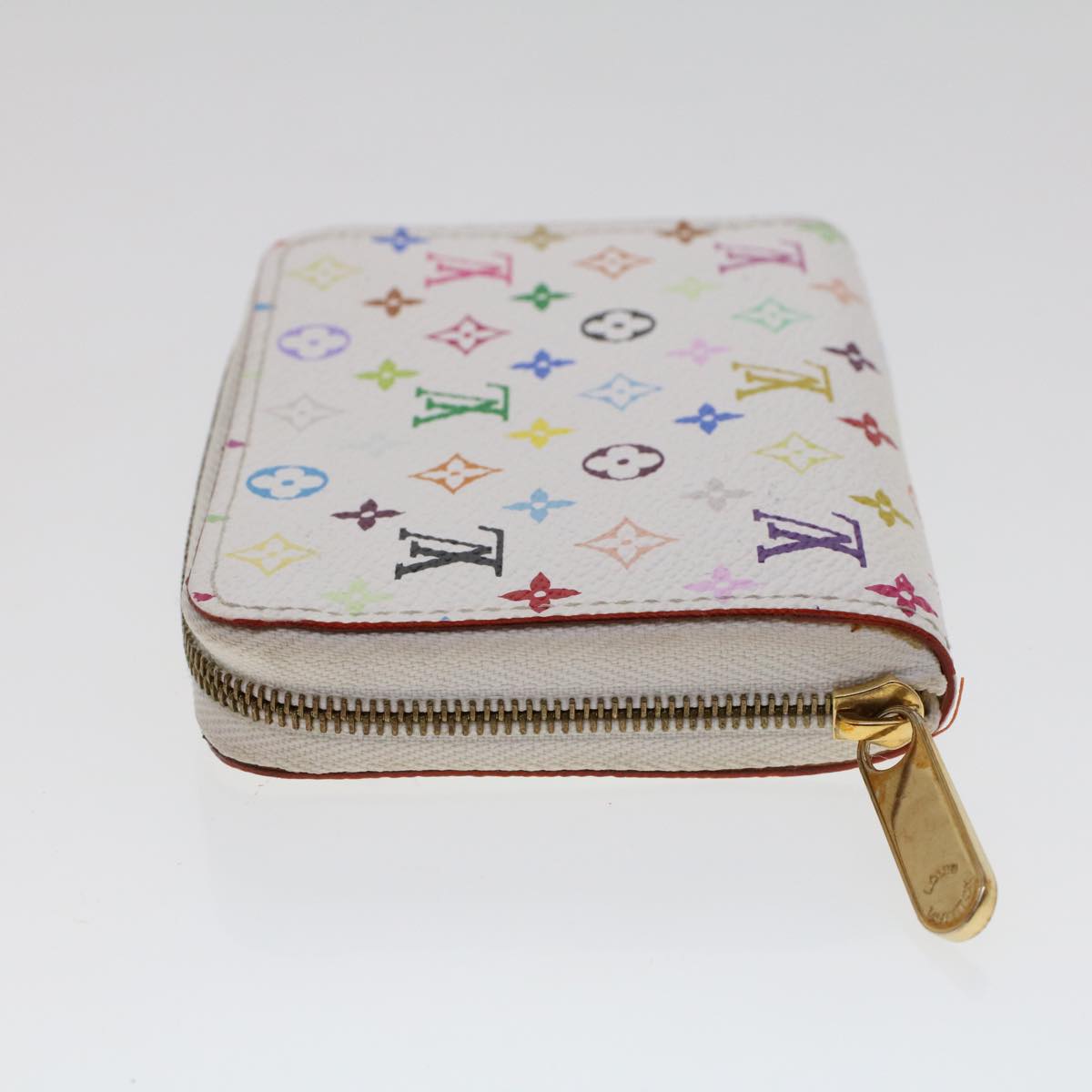 LOUIS VUITTON Monogram Multicolor Zippy Coin Purse Wallet White M66548 LV 46936