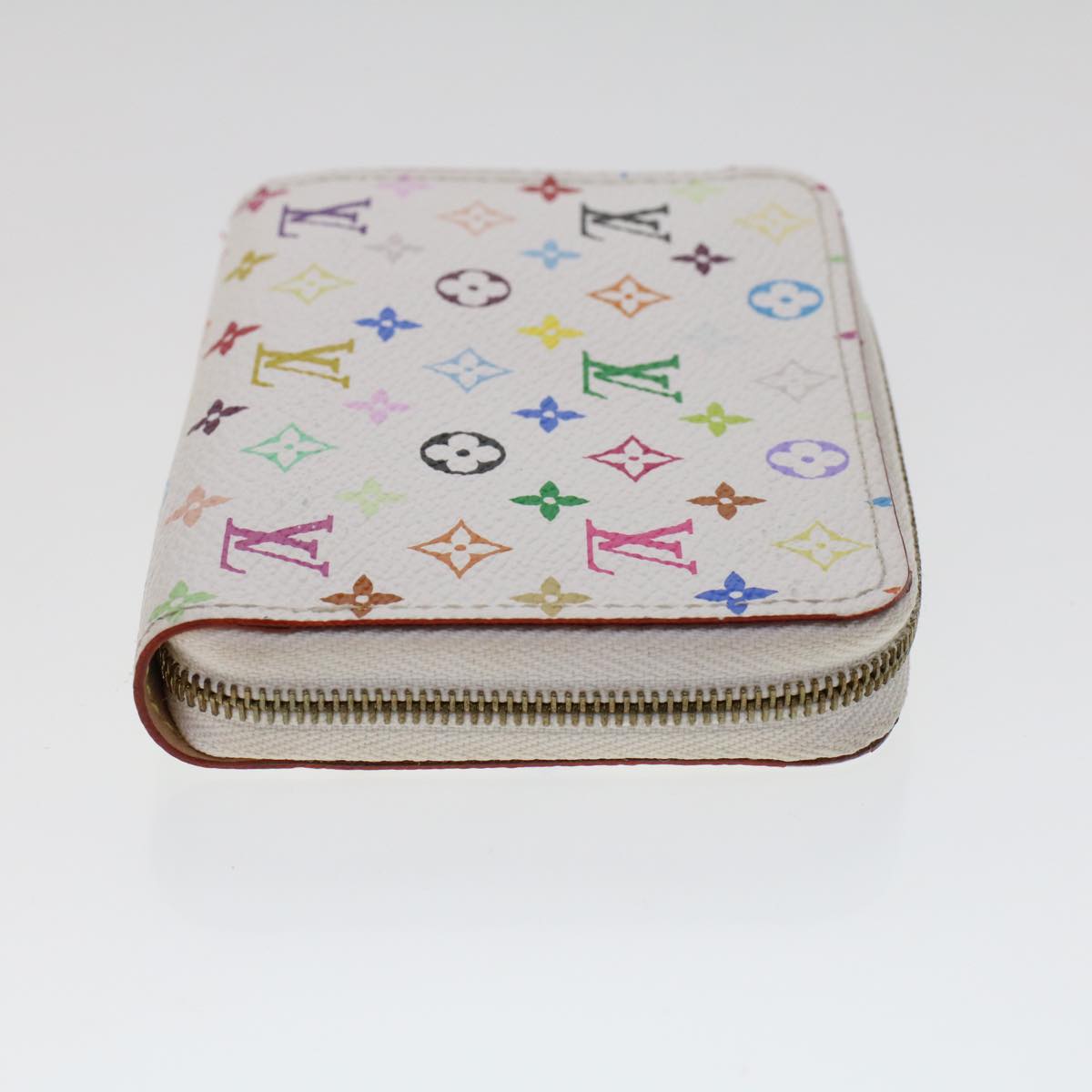 LOUIS VUITTON Monogram Multicolor Zippy Coin Purse Wallet White M66548 LV 46936