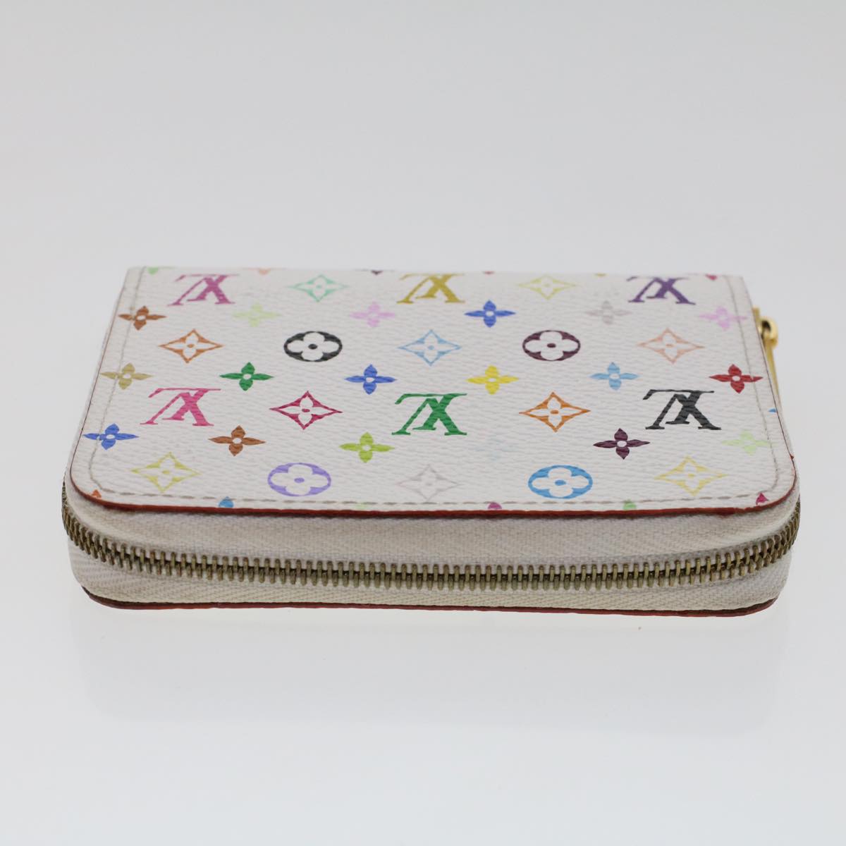 LOUIS VUITTON Monogram Multicolor Zippy Coin Purse Wallet White M66548 LV 46936