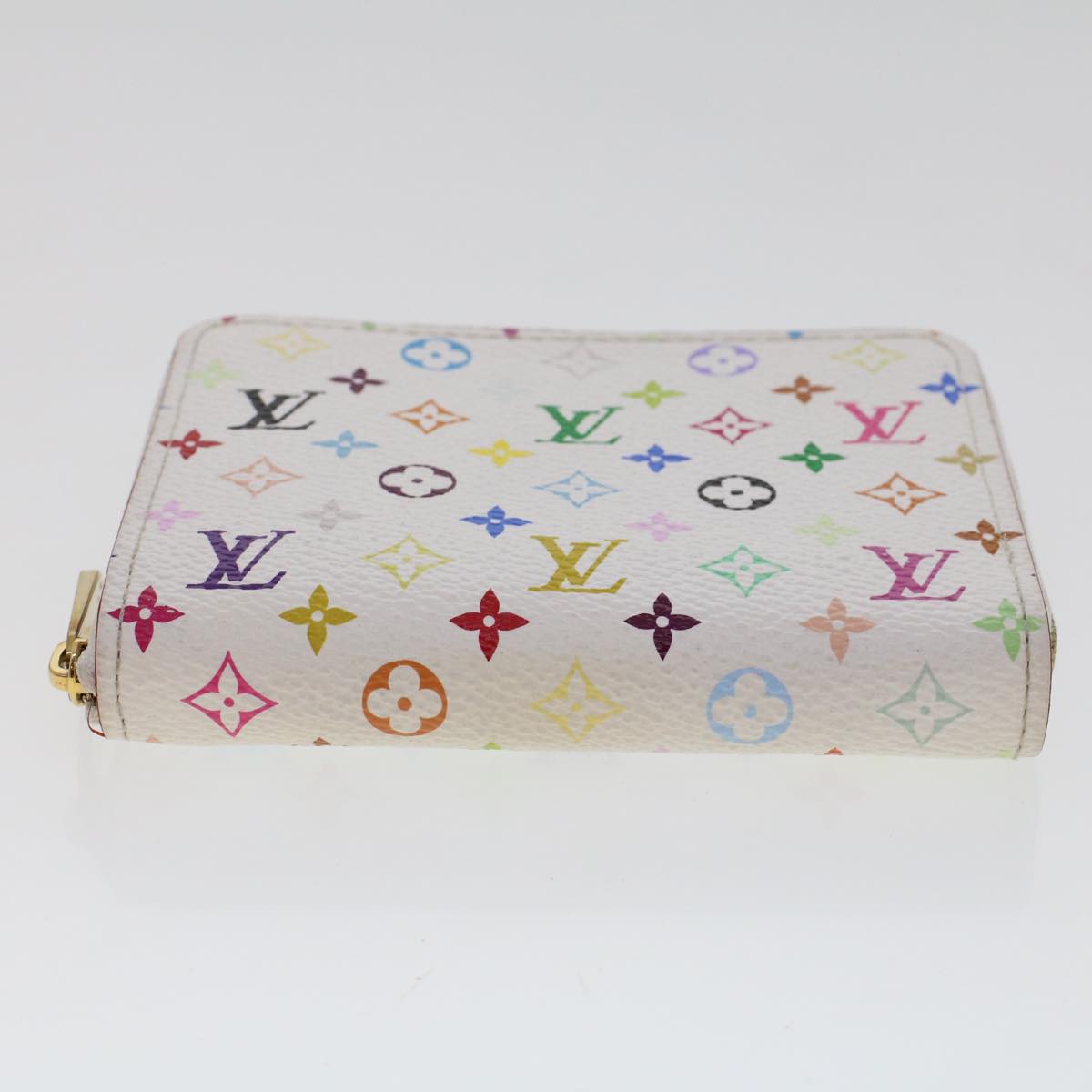 LOUIS VUITTON Monogram Multicolor Zippy Coin Purse Wallet White M66548 LV 46936