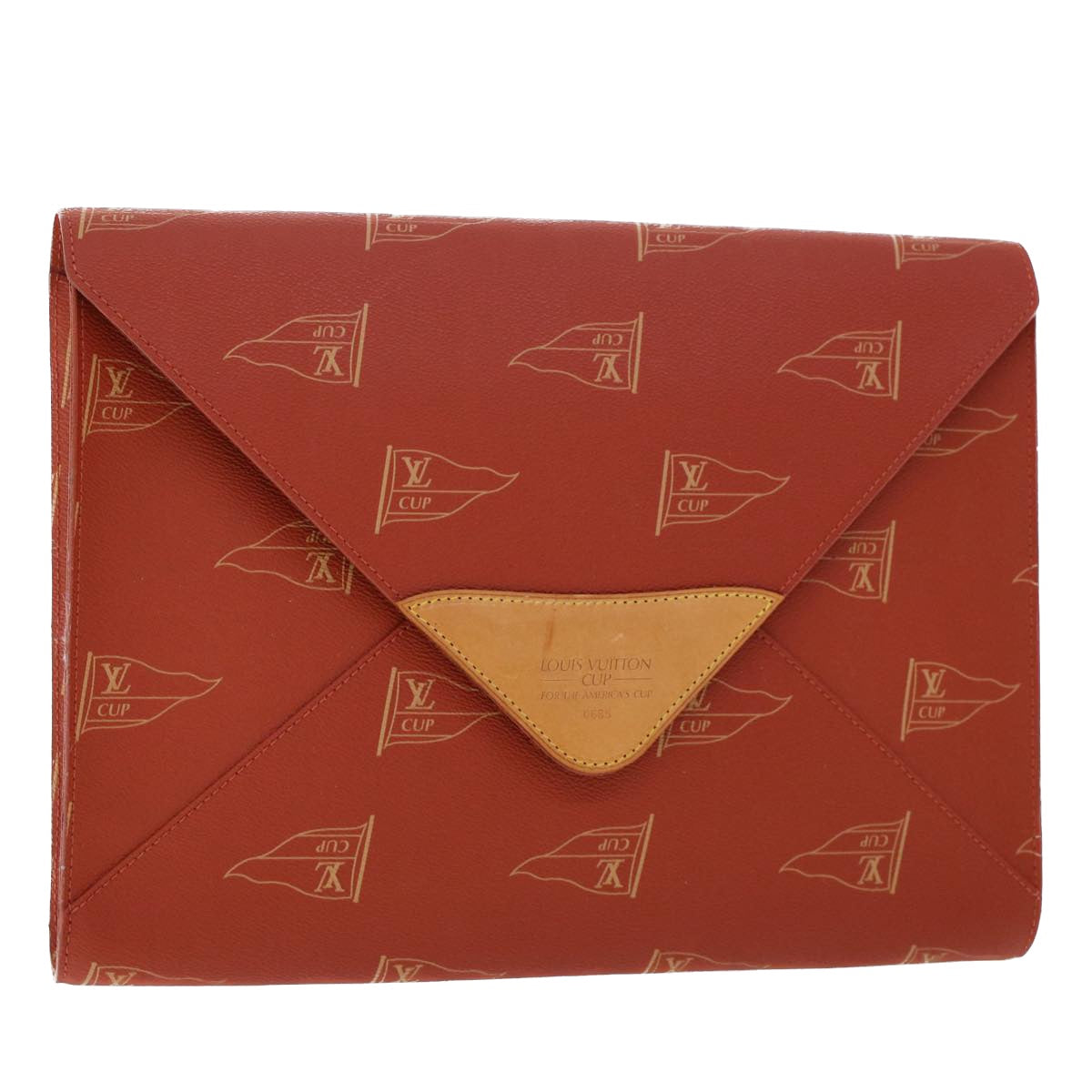 LOUIS VUITTON LV Cup Clutch Bag PVC Leather Orange LV 46939