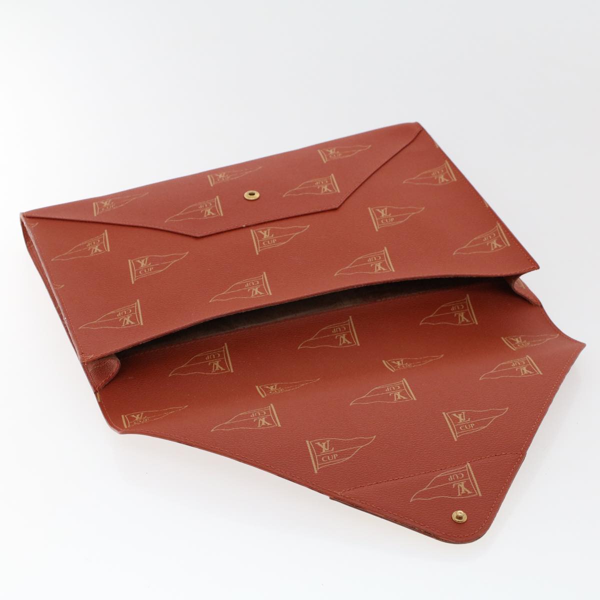 LOUIS VUITTON LV Cup Clutch Bag PVC Leather Orange LV 46939