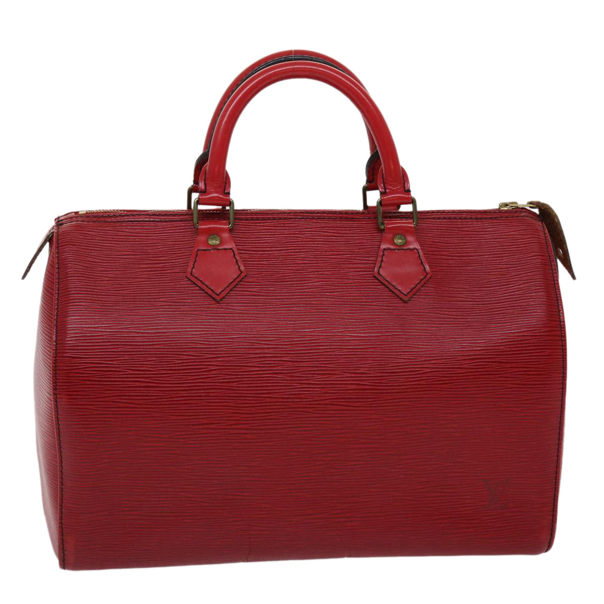 LOUIS VUITTON Epi Speedy 30 Hand Bag Red M43007 LV 46946