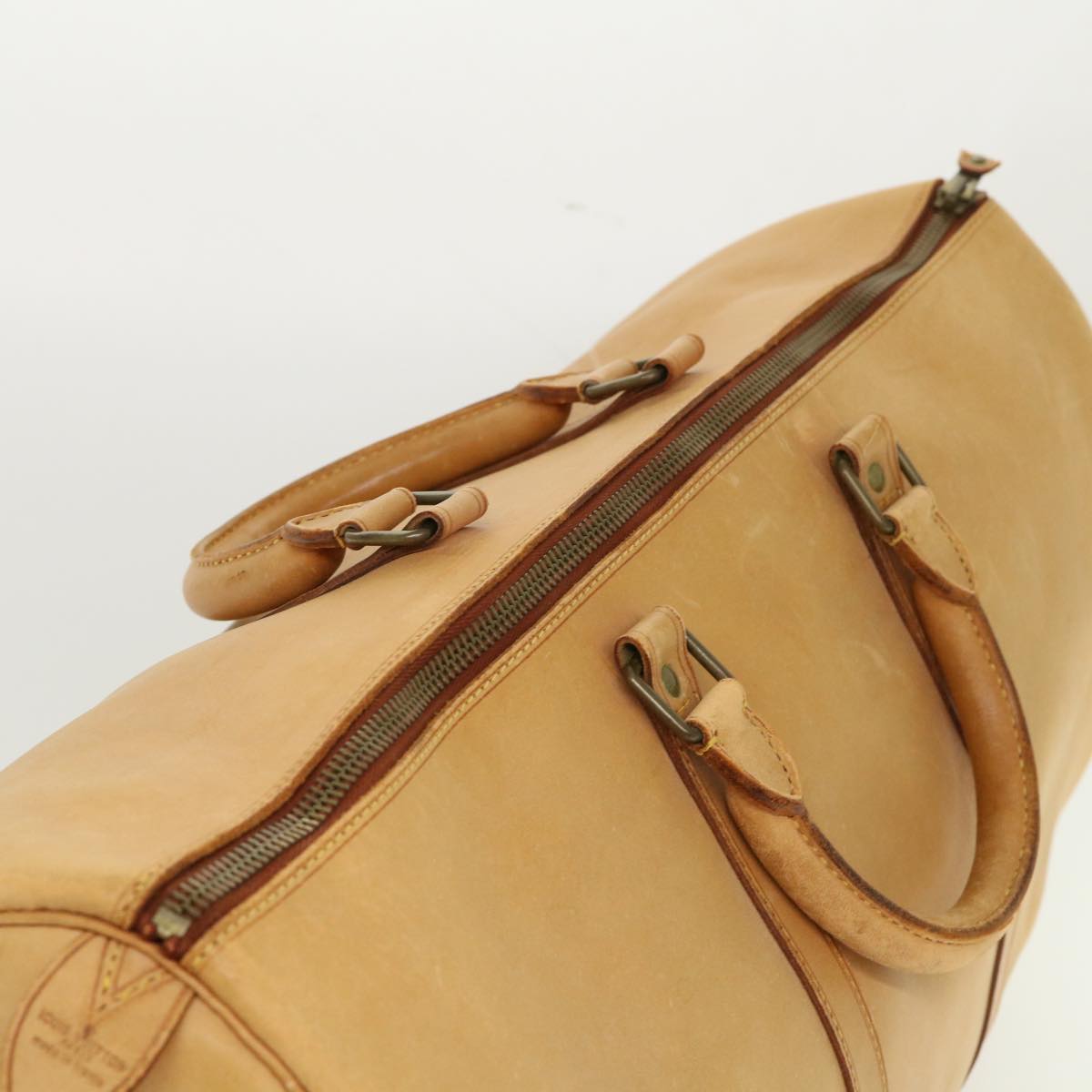 LOUIS VUITTON Nomad Keepall 50 Boston Bag Leather Beige M85391 LV 46953