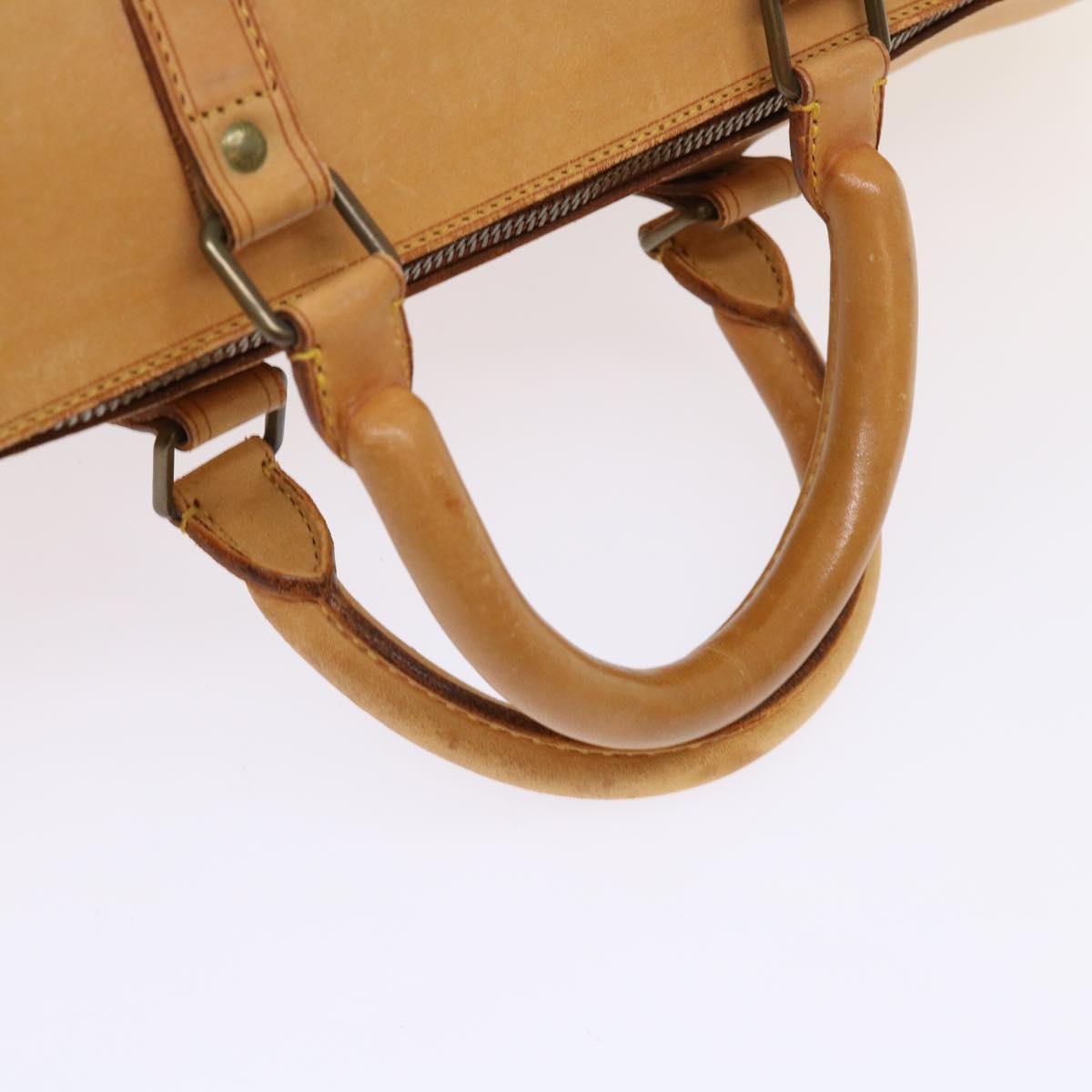 LOUIS VUITTON Nomad Keepall 50 Boston Bag Leather Beige M85391 LV 46953