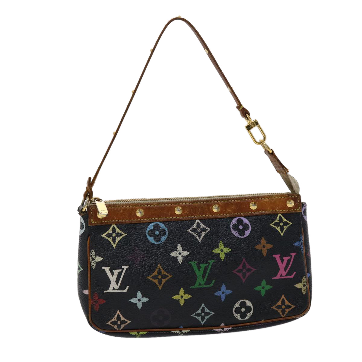 LOUIS VUITTON Monogram Multicolor Pochette Accessoires Black M92648 46977