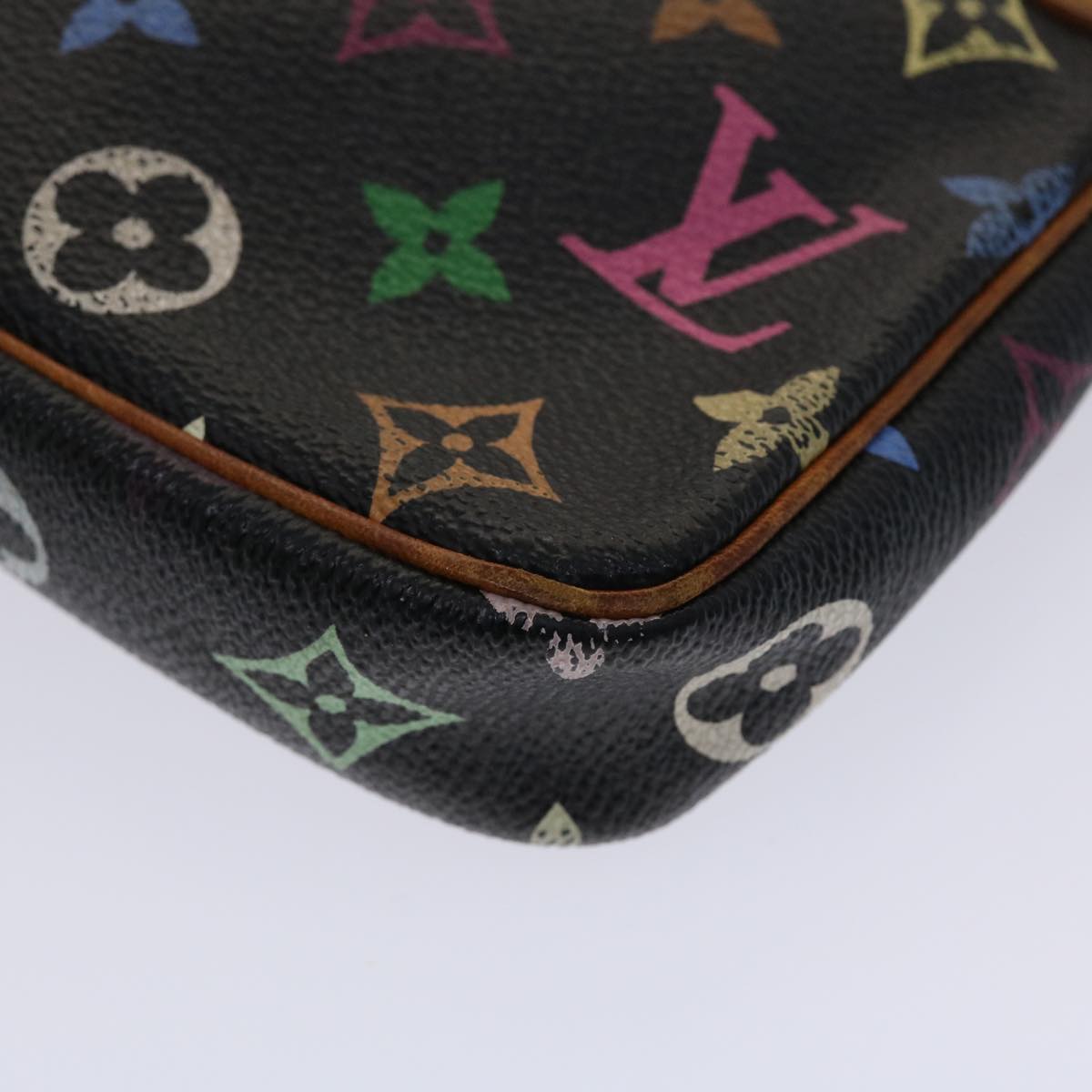 LOUIS VUITTON Monogram Multicolor Pochette Accessoires Black M92648 46977