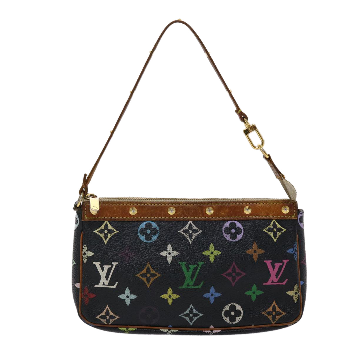 LOUIS VUITTON Monogram Multicolor Pochette Accessoires Black M92648 46977
