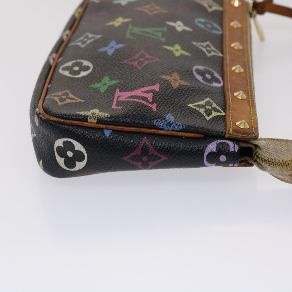 LOUIS VUITTON Monogram Multicolor Pochette Accessoires Black M92648 46977