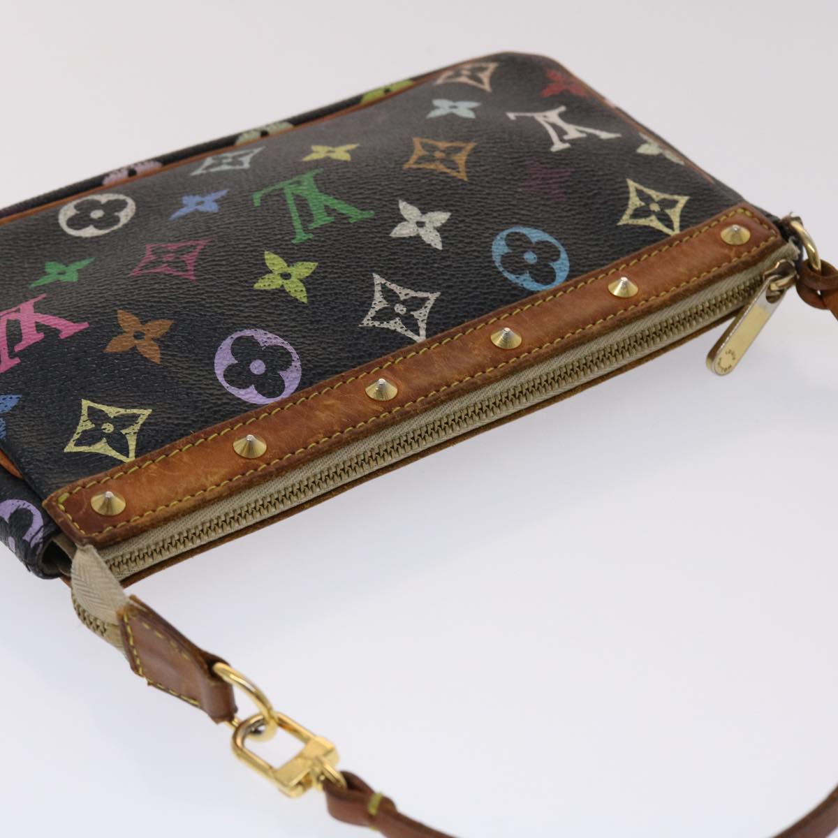 LOUIS VUITTON Monogram Multicolor Pochette Accessoires Black M92648 46977