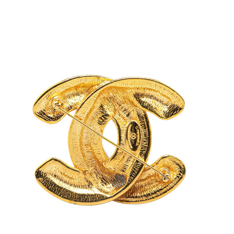 Chanel Vintage Coco Mark Brooch Gold Plated