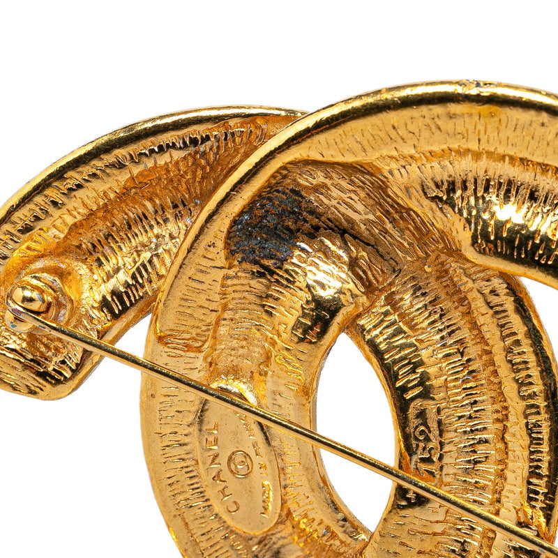 Chanel Vintage Coco Mark Brooch Gold Plated