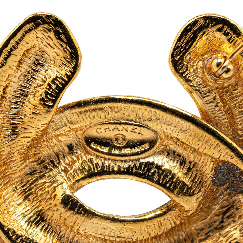 Chanel Vintage Coco Mark Brooch Gold Plated