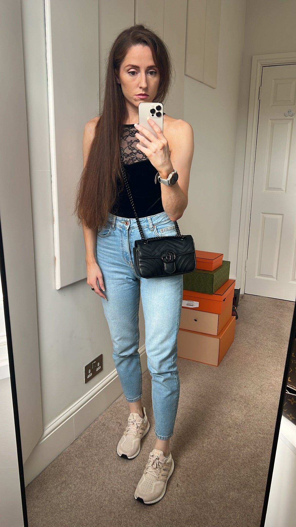 Luxury Gucci GG Black Marmont Mini Shoulder Bag