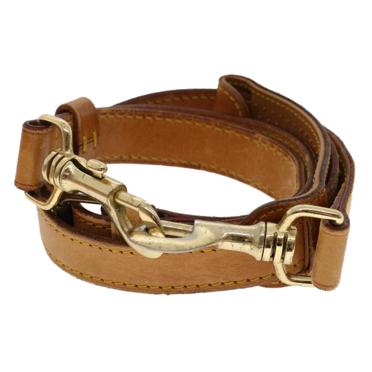 LOUIS VUITTON Shoulder Strap Leather Vintage 35.4""-42.5"" Beige LV 47069