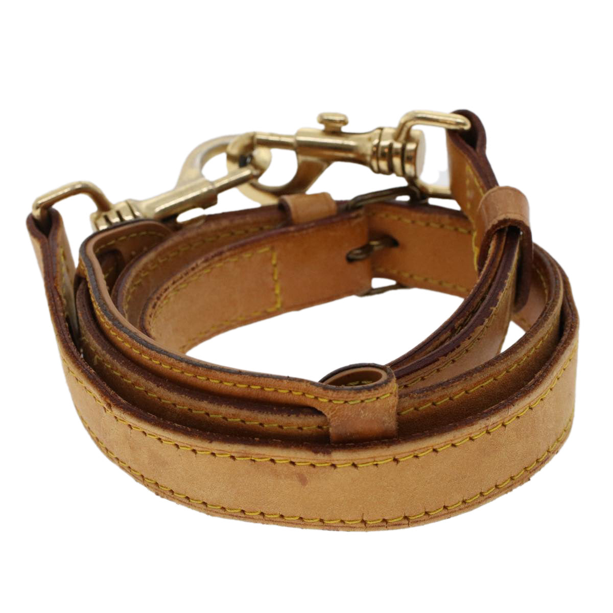 LOUIS VUITTON Shoulder Strap Leather Vintage 35.4""-42.5"" Beige LV 47069