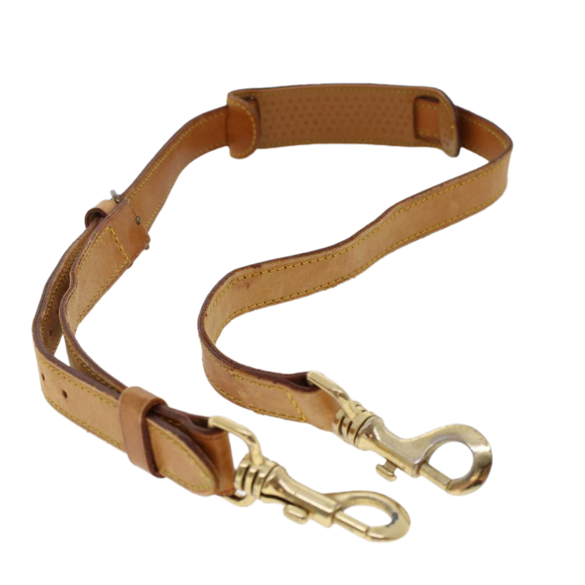 LOUIS VUITTON Shoulder Strap Leather Vintage 35.4""-42.5"" Beige LV 47069