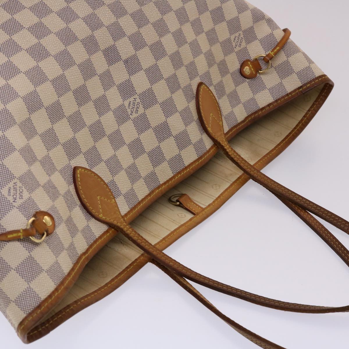 LOUIS VUITTON Damier Azur Neverfull MM Tote Bag N41605 LV 47111