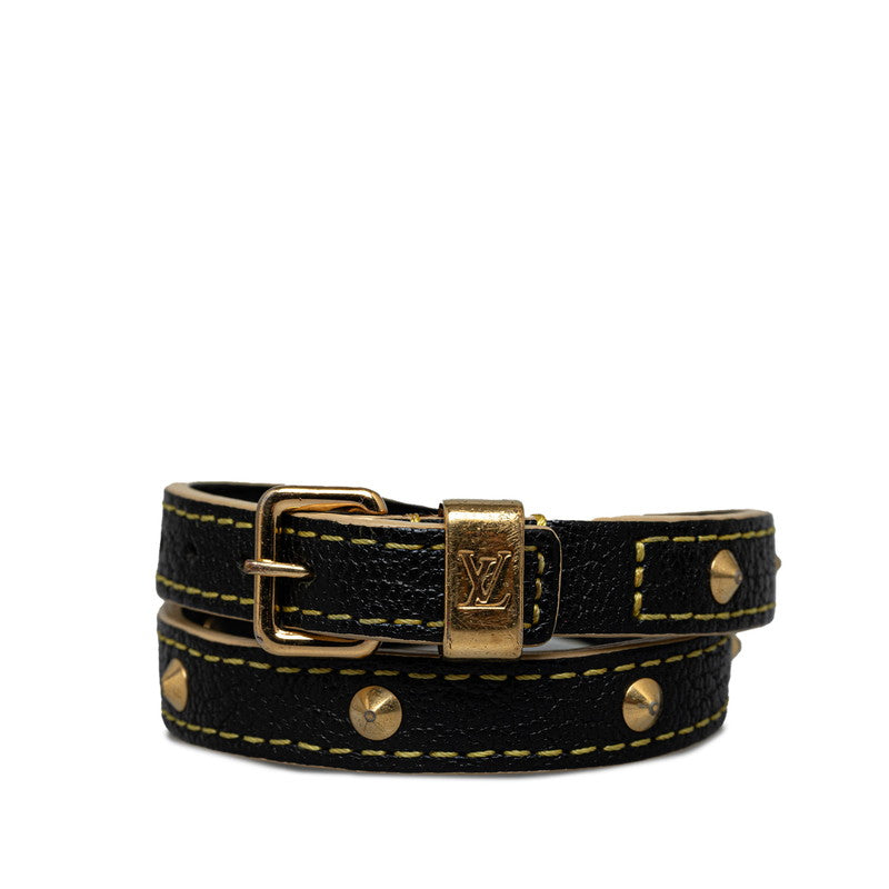 Louis Vuitton Double-Tour Bracelet M91844 Black G Leather   Louis Vuitton