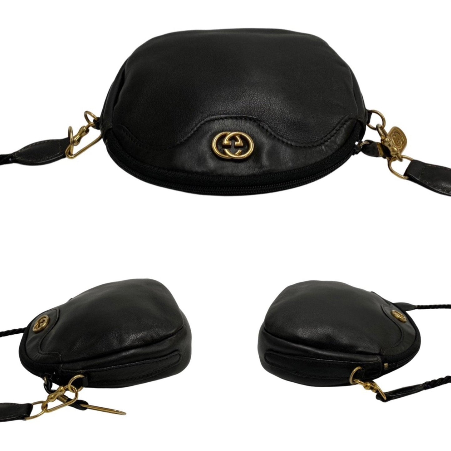Gucci Double G  Leather Shoulder Bag