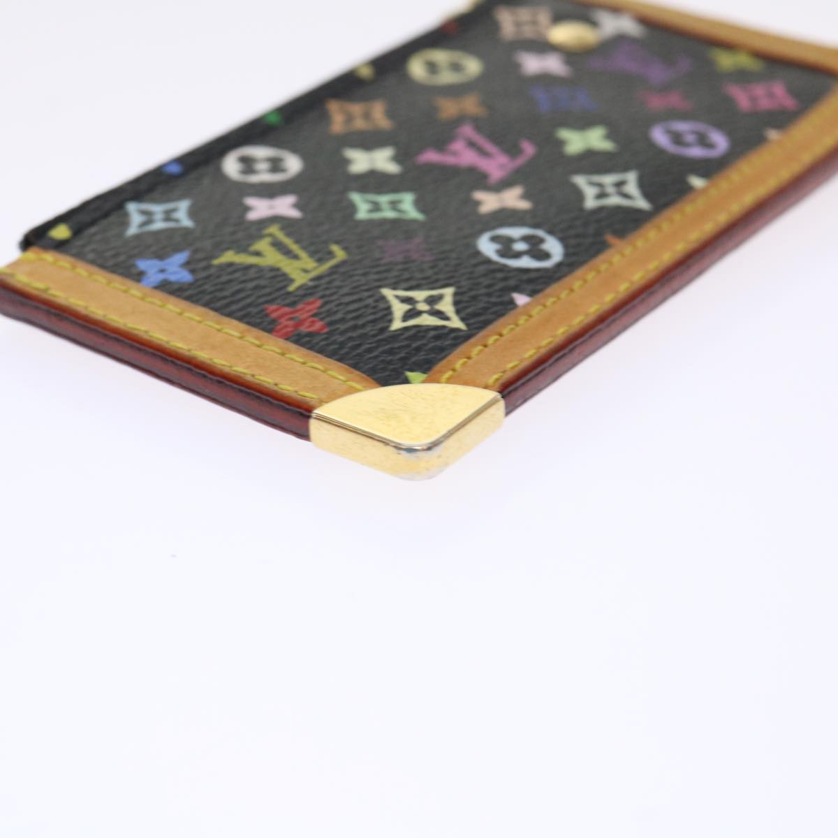 LOUIS VUITTON Monogram Multicolor Pochette Cles Purse Black M92654 LV 47266