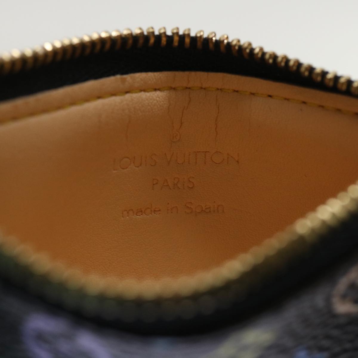 LOUIS VUITTON Monogram Multicolor Pochette Cles Purse Black M92654 LV 47266