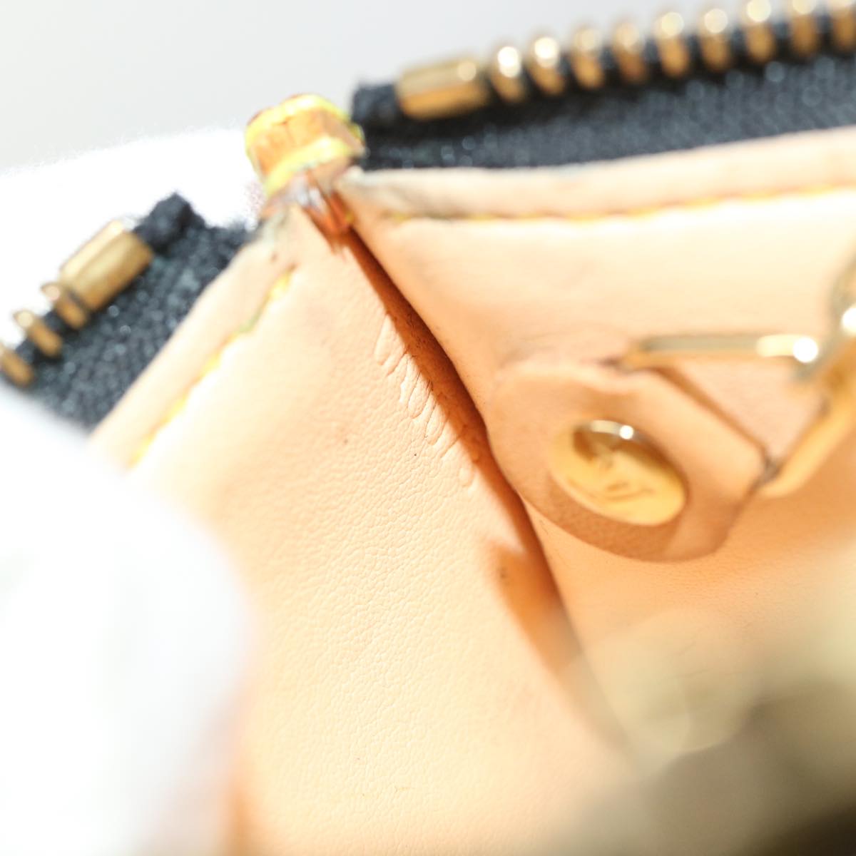 LOUIS VUITTON Monogram Multicolor Pochette Cles Purse Black M92654 LV 47266