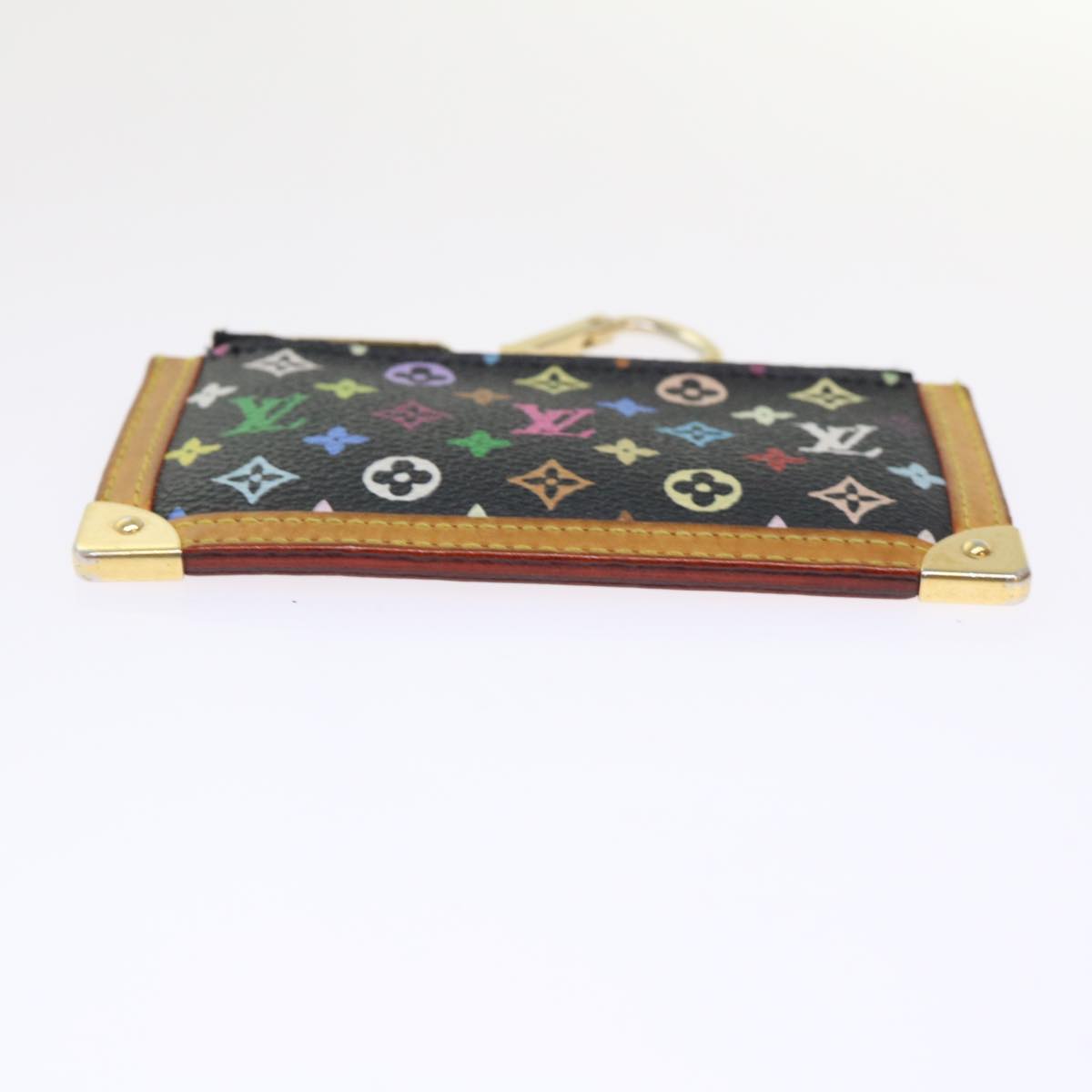 LOUIS VUITTON Monogram Multicolor Pochette Cles Purse Black M92654 LV 47266