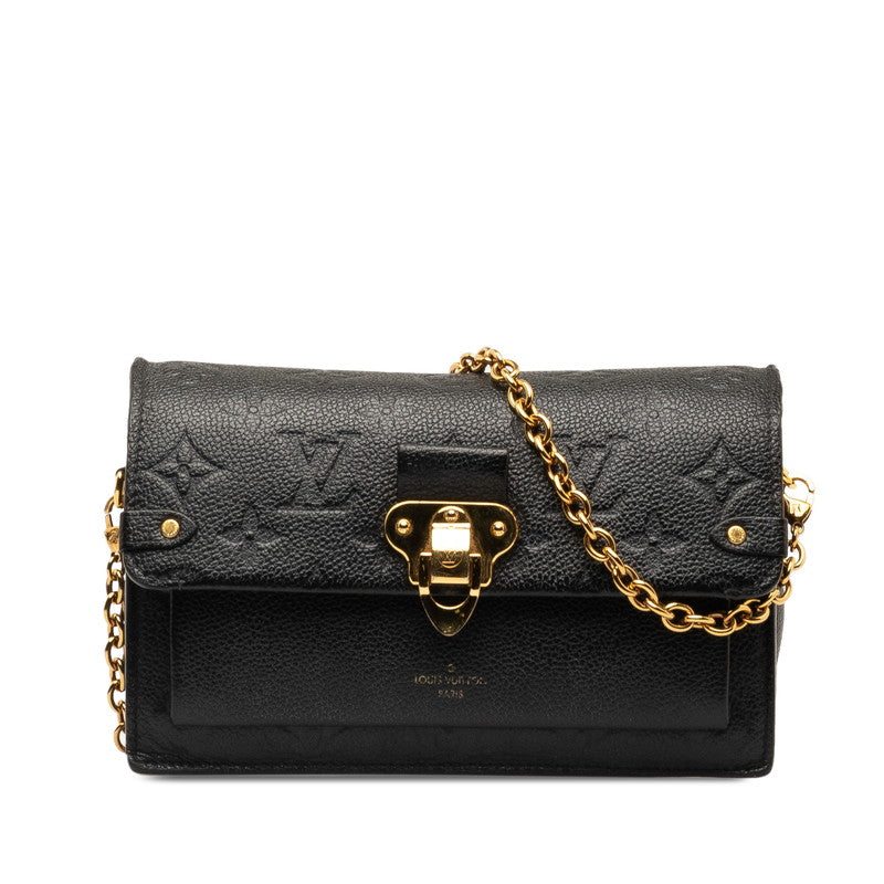 Louis Vuitton Monogram Implant Portefolio Vavin Chain S Wallet M67839 Noneir Black  Leather  Louis Vuitton
