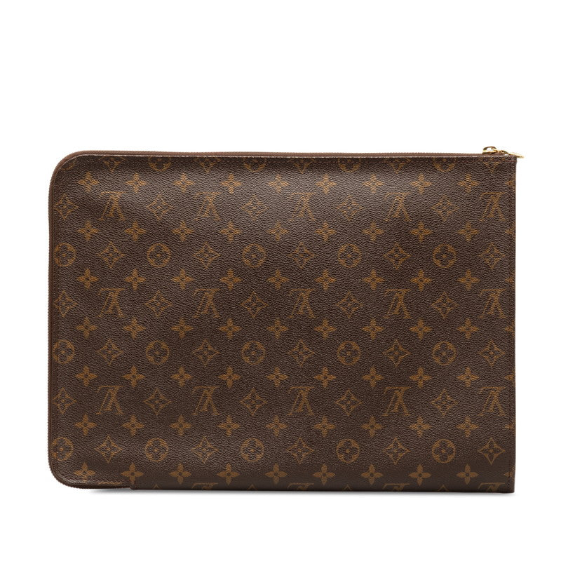 Louis Vuitton Monogram Push Documentary Backpack Briefcase M53456 Brown PVC Leather Men LOUIS VUITTON