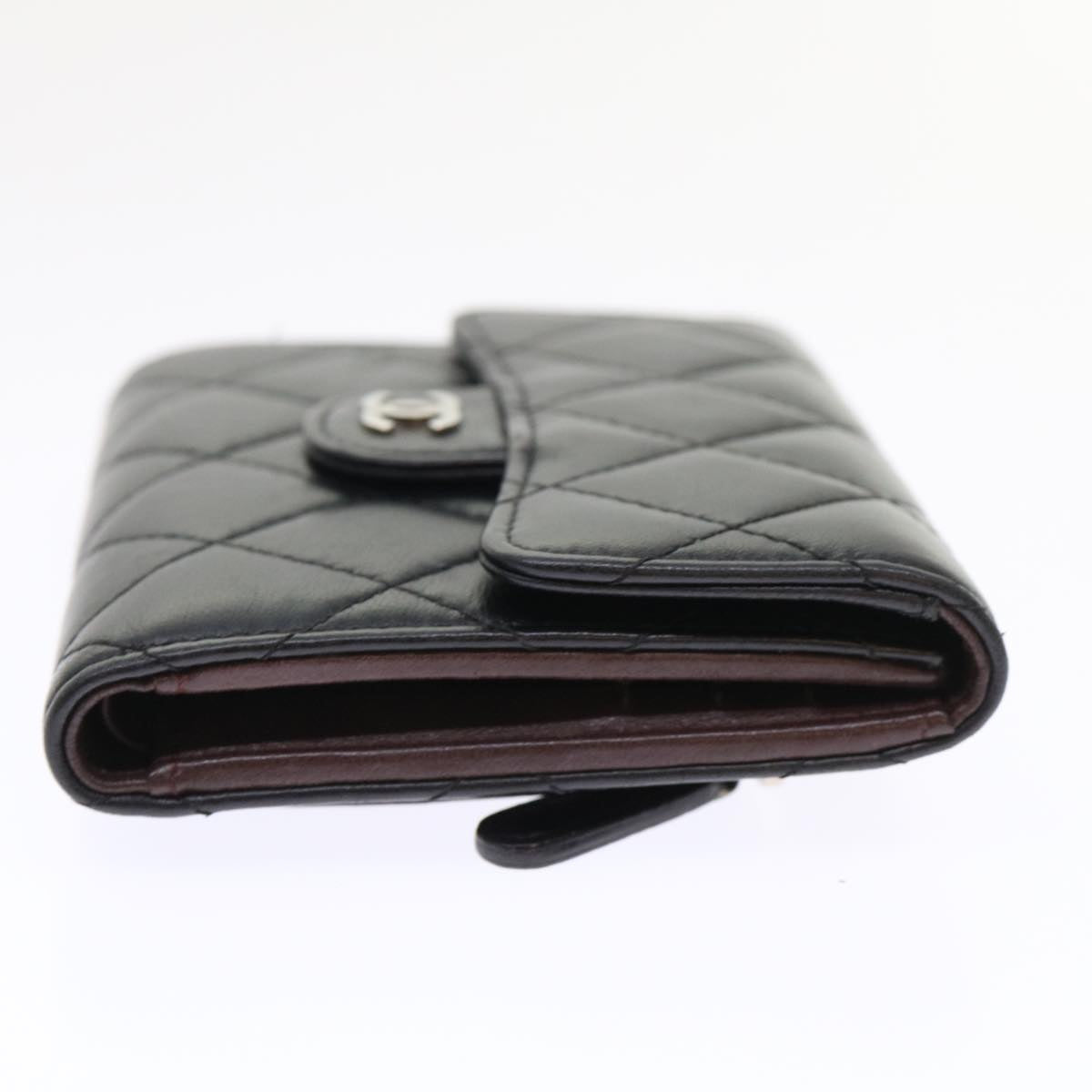 Luxury Chanel Matelasse Wallet Lamb Skin Black CC  47561