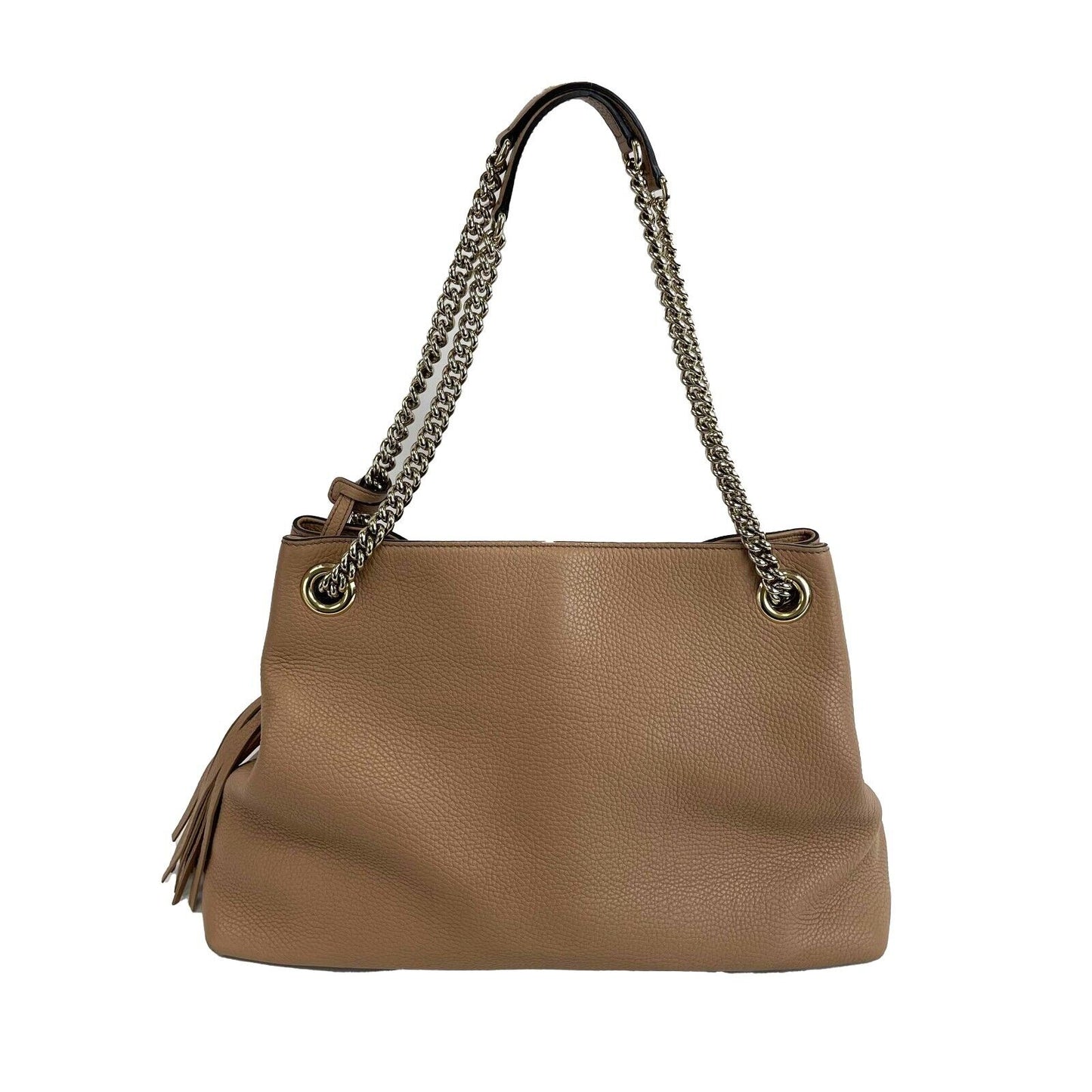 Luxury Gucci - GG Medium Soho Chain Shoulder Bag - Rose Beige w/ Tassel