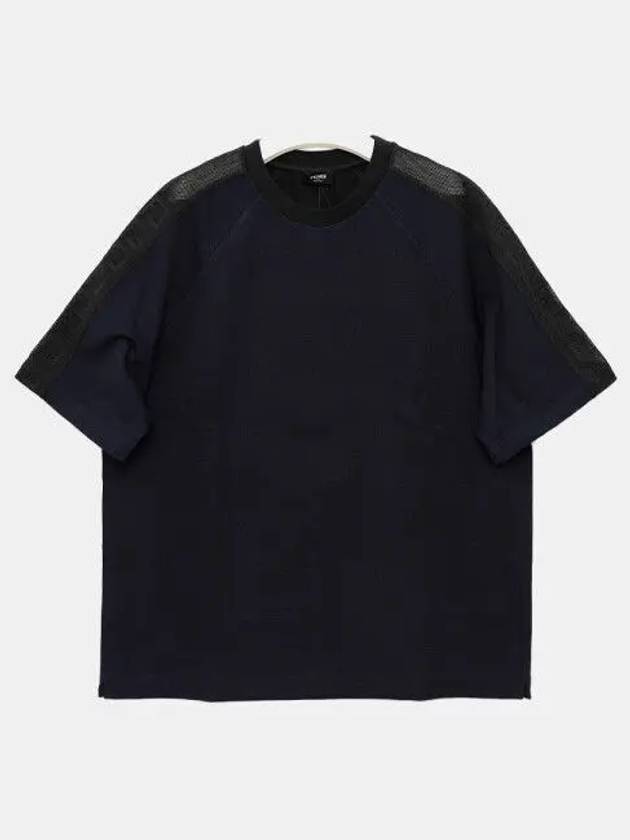 Luxury Fendi FF Jersey Short Sleeve T-Shirt Blue