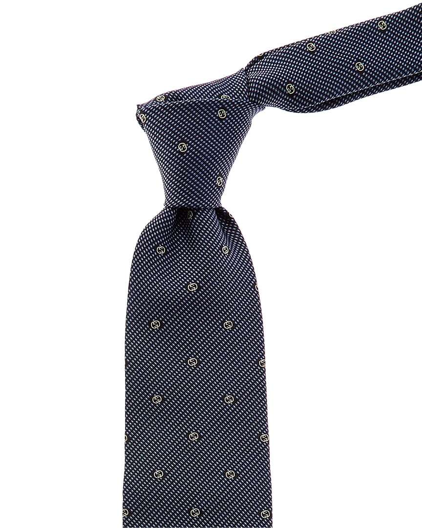 Luxury Gucci Trending 2025 Navy Interlocking G Silk Tie