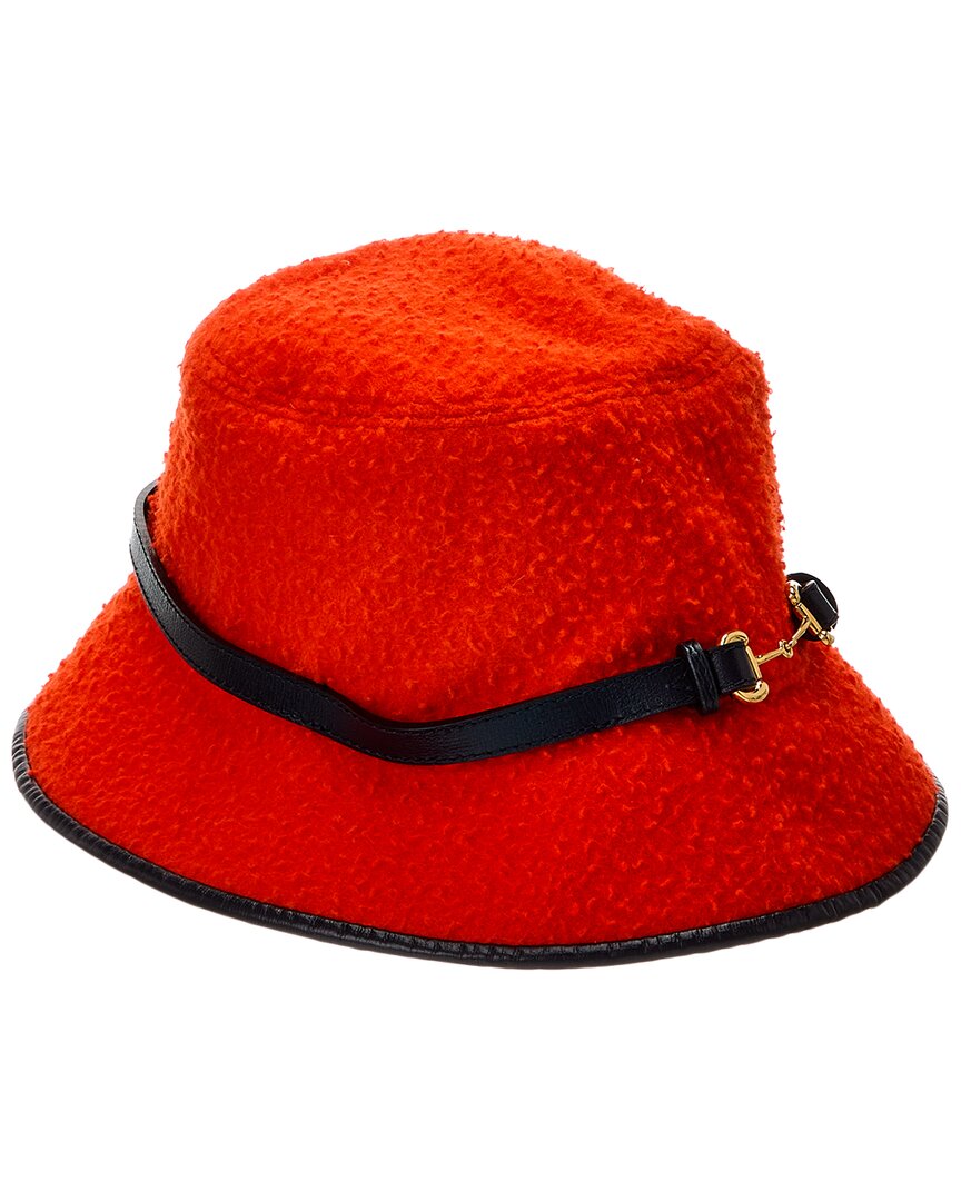 Gucci Wool Leather-Trim Hat