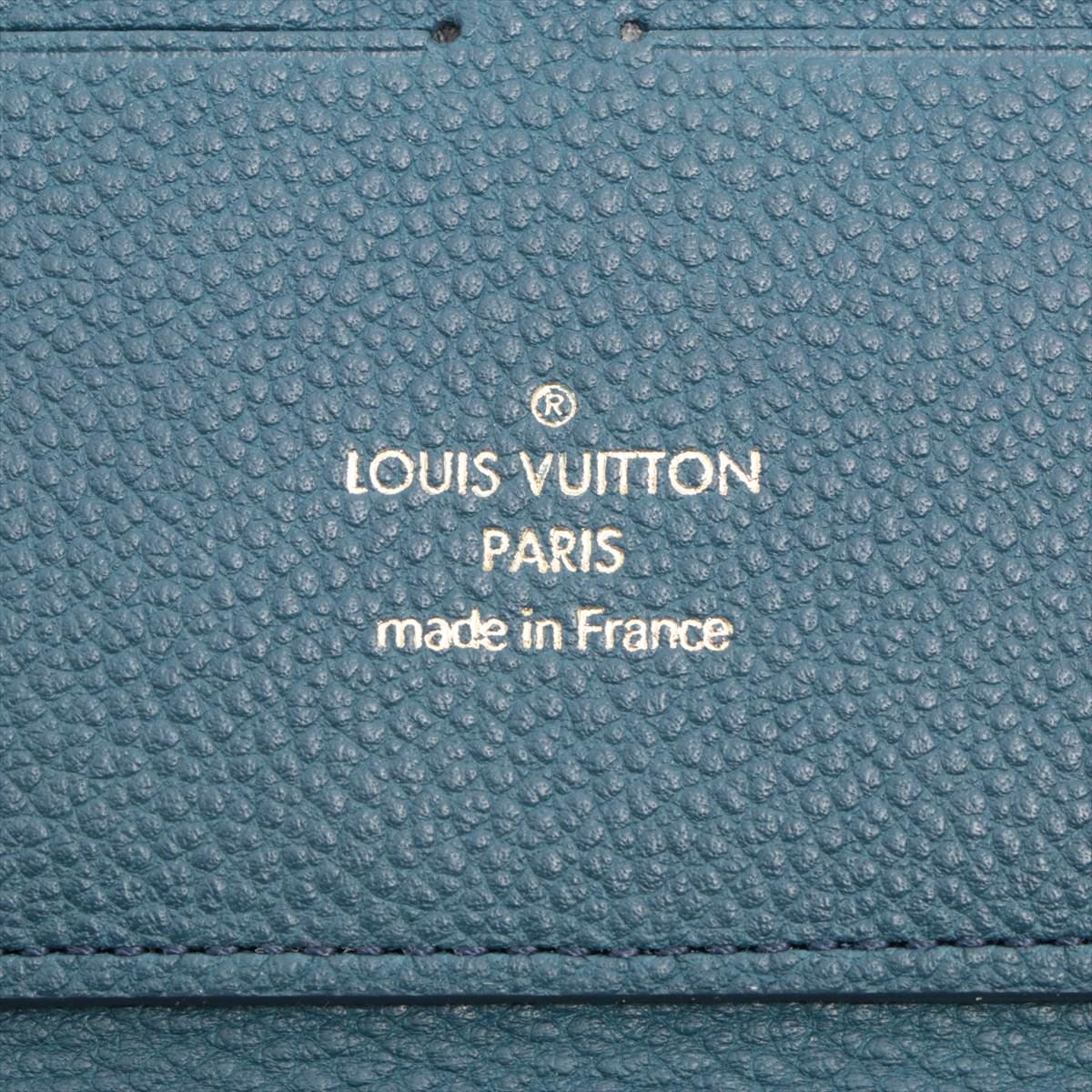 Louis Vuitton Monogram Amplant Portfolio Scretron M60487 Blue Round  Wallet