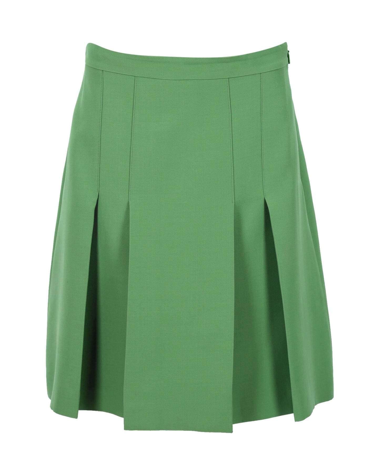 Luxury Gucci Trending 2025 Pleated Skirt In Green Wool