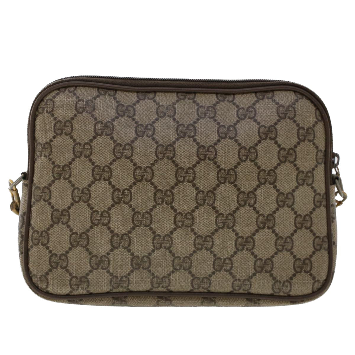 Luxury Gucci GG Canvas Shoulder Bag PVC Leather Beige  48136