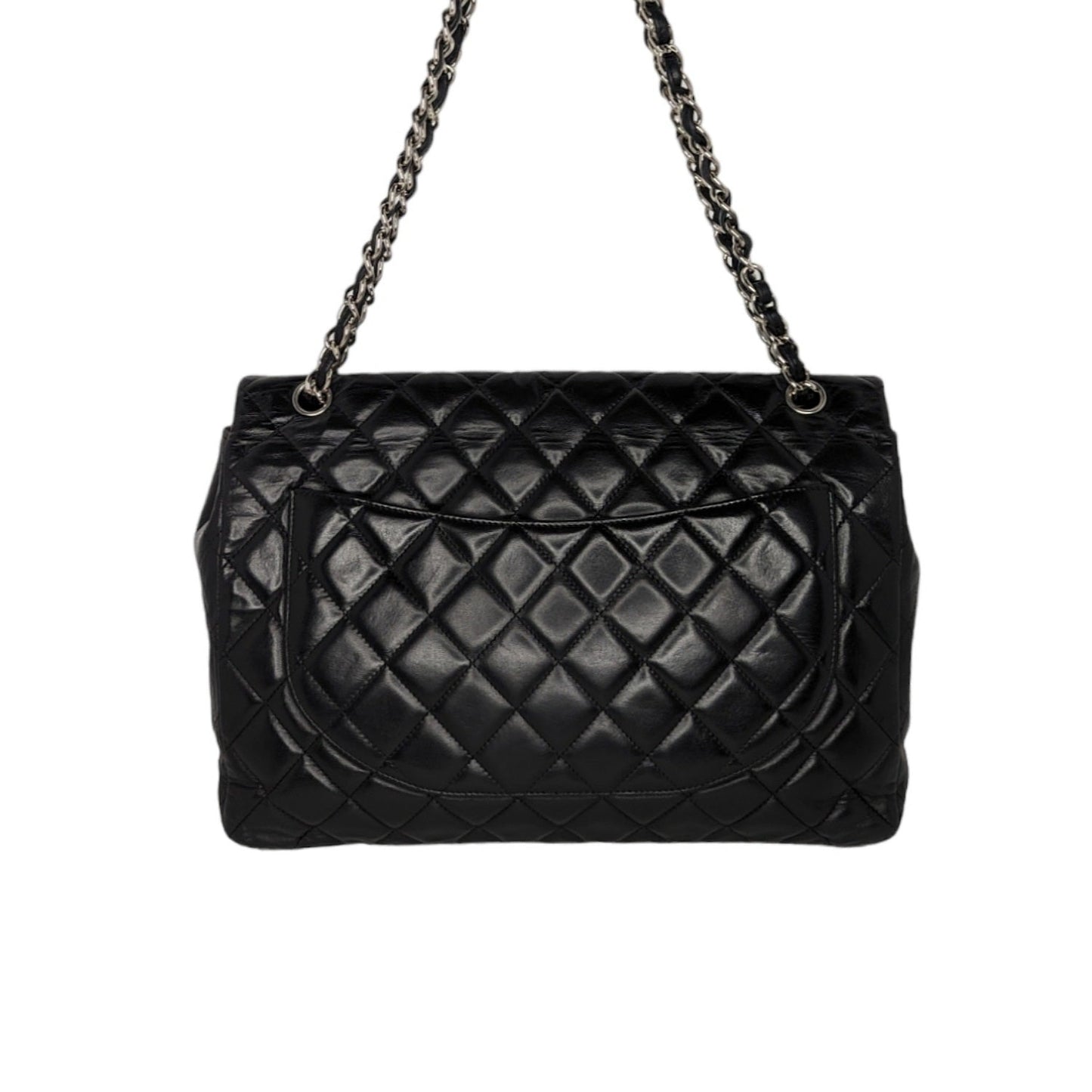 Luxury Chanel bag Lambskin Quilted Maxi Classic Single Flap Black